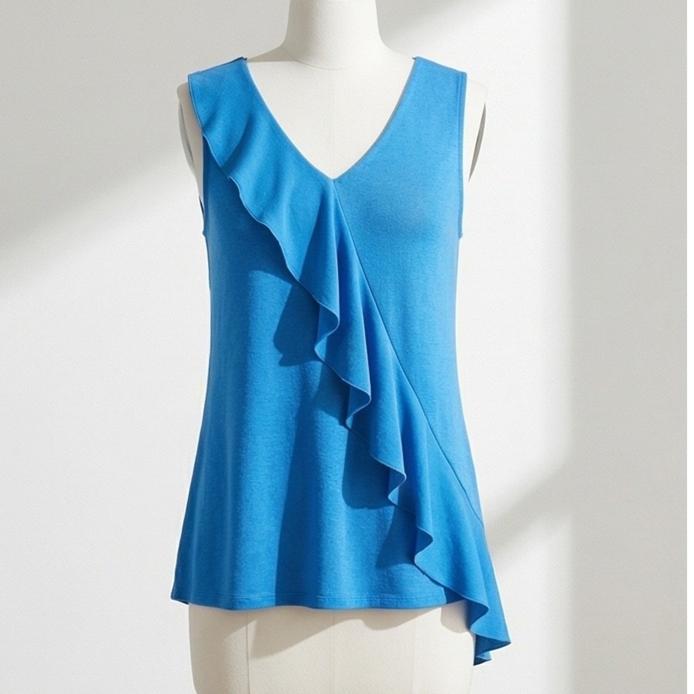 Avenue 18/20 Ruffle Tank Top 1X Sleeveless Casual Blouse Flirty NWT RV $49